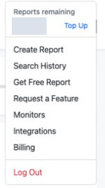 Account menu with the Billing option.